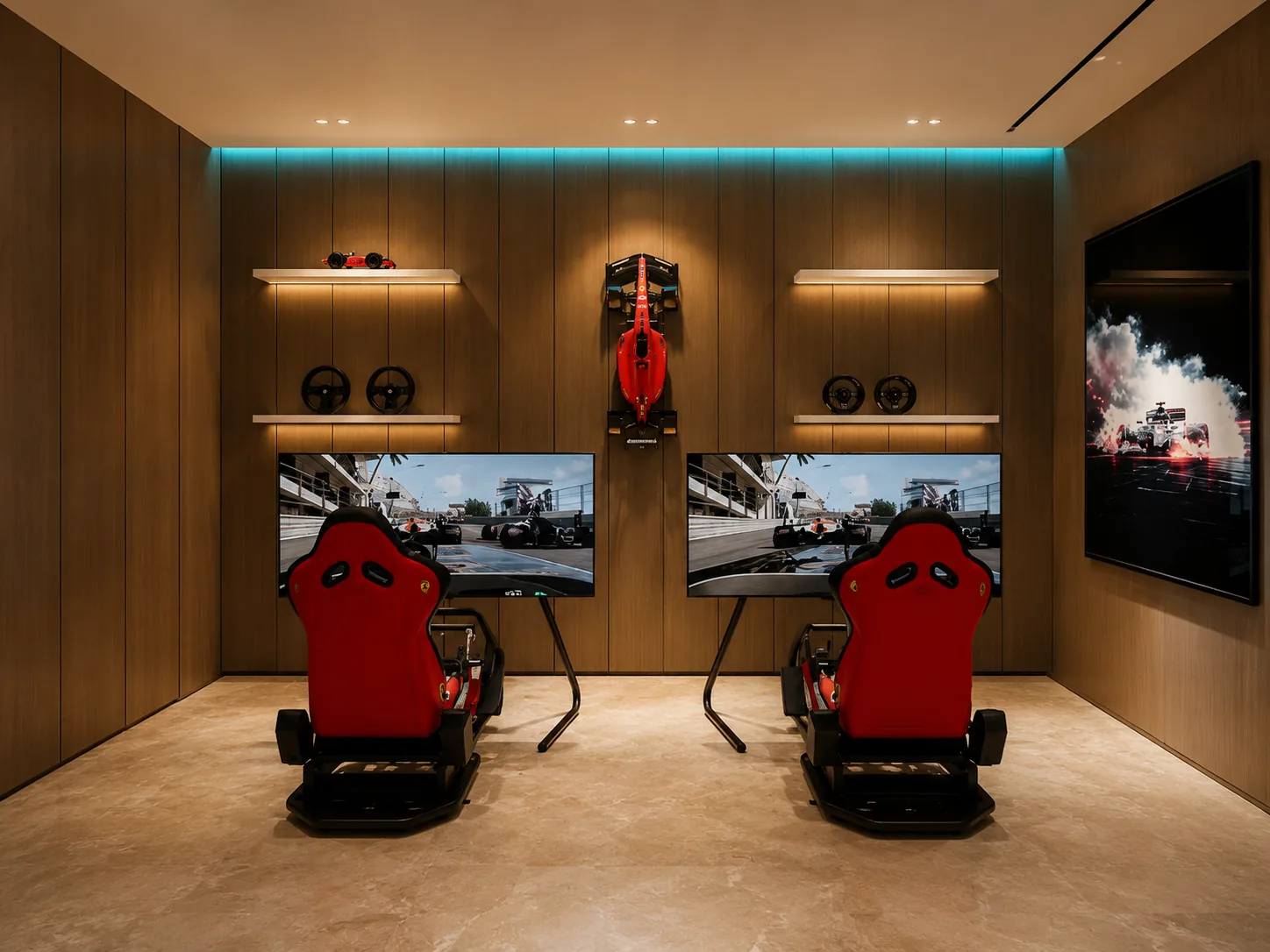 The basement games room