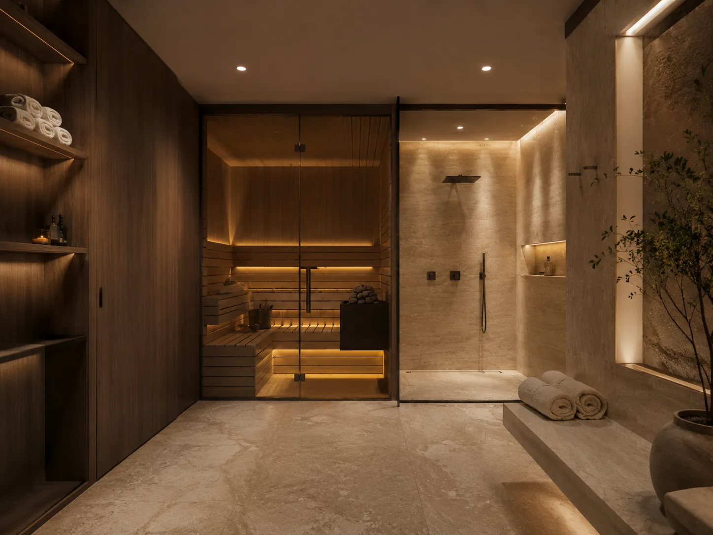 The sauna and spa